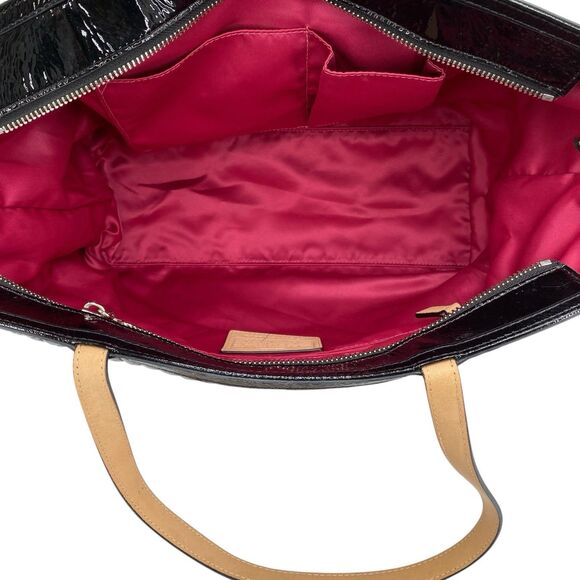 Coach Poppy Daisy Liquid Gloss Black Shoulder Bag Tote 18674 - Picture 9 of 16